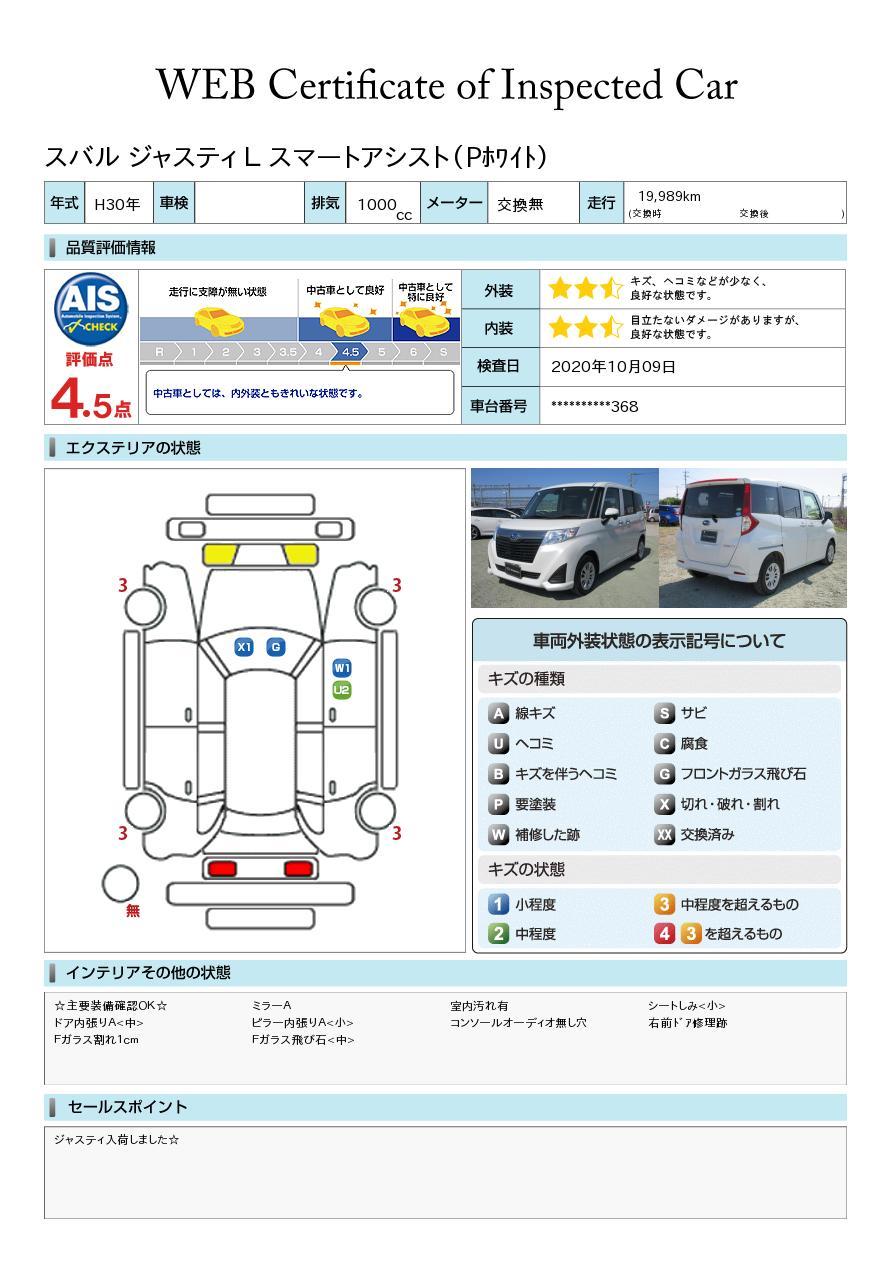 ジャスティ 熊本県 中古車ならスグダス Subaru 公式